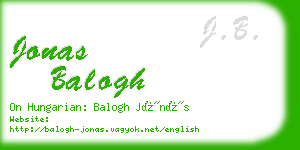 jonas balogh business card